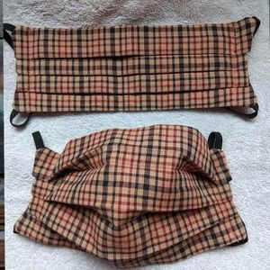 COPY - Tan Black and Red Plaid Face Mask